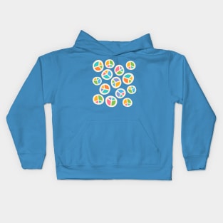 PEACE Signs Psychedelic Counterculture Symbol in Rainbow Retro Boho Hippie Colours - UnBlink Studio by Jackie Tahara Kids Hoodie